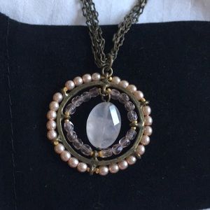 Rose Quartz Anthropologie necklace by Gerard Yosca